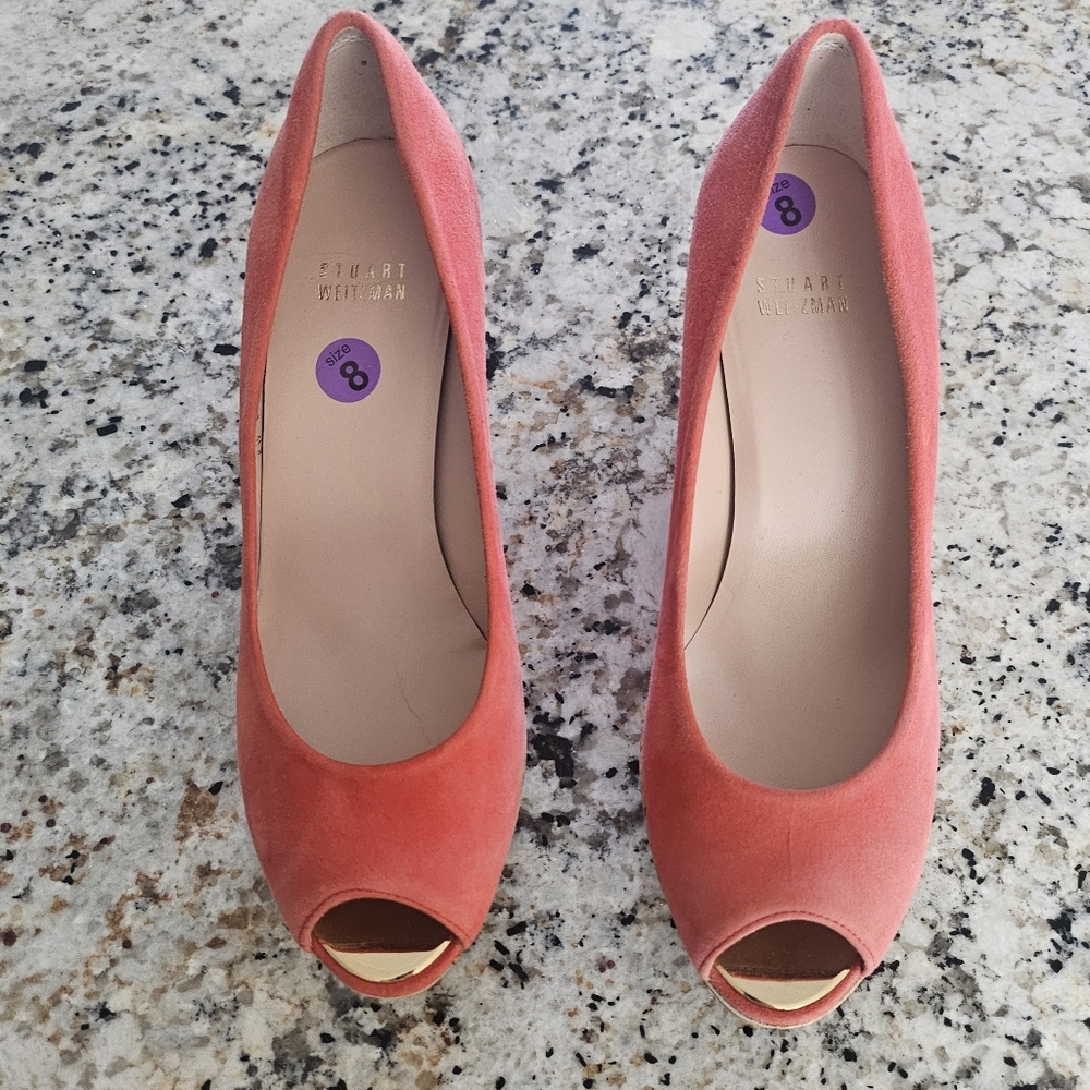 Stuart Weitzman Anna Coral Wedge Heels